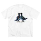  Dark blancoのDark blanco "Pigeons" ビッグシルエットTシャツ