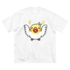 まめるりはことりのまるまるオカメインコ【まめるりはことり】 ビッグシルエットTシャツ