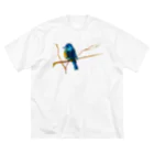 MOON HANDの青い鳥 ビッグシルエットTシャツ
