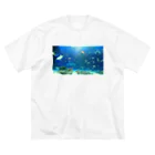 古春一生(Koharu Issey)の切り取られた海 ビッグシルエットTシャツ