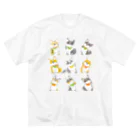 サカモトリエ/イラストレーターの招きコーギー ビッグシルエットTシャツ