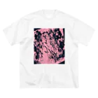 兎派のH.I.W.M.T.L #2(pink×black) ビッグシルエットTシャツ