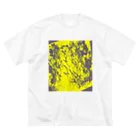 兎派のH.I.W.M.T.L #2(yellow×gray) ビッグシルエットTシャツ