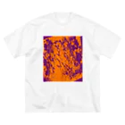 兎派のH.I.W.M.T.L #2(orange×purple) ビッグシルエットTシャツ