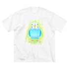 まめるりはことりのほんわかセキセイインコ　ブルー【まめるりはことり】 Big T-Shirt