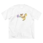 mayapatternのはい、どーじょ。＿デジタルお花編_ ビッグシルエットTシャツ