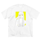 🥺👉🏻👈🏻🍬のピースは永遠のトレンド(イエロー) ビッグシルエットTシャツ