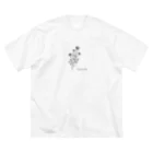 LePuyのモノクロ〝カモミール〟イラスト ビッグシルエットTシャツ
