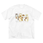 mofusandのみよーんピザ ビッグシルエットTシャツ