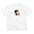 さかなやのはにかみティ(青いうにゃうにゃ付ver.) ビッグシルエットTシャツ