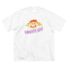 makemikaのhappy girl ビッグシルエットTシャツ