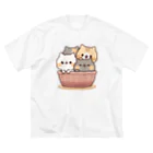 DECORのネコがいっぱい/カゴver. ビッグシルエットTシャツ