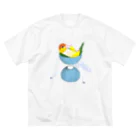 わおさきのシロハラonディア A ビッグシルエットTシャツ