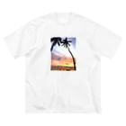 Y'slandのヤシの木と夕日 第二弾 ビッグシルエットTシャツ