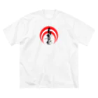 切り絵ariの侍-RED ビッグシルエットTシャツ