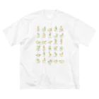 IKASUMIgoodsのヨガをするウサ（黄色/黄緑） Big T-Shirt