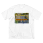 public domainのアニエールのセーヌ川（船遊び） / ピエール＝オーギュスト・ルノワール ビッグシルエットTシャツ