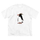 空とぶペンギン舎のマカロニペンギンA ビッグシルエットTシャツ