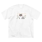 水木レナ＠カクヨム＠なろうの愛らしい子猫の上目遣い ビッグシルエットTシャツ