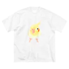 まめるりはことりのオカメインコ　おすましルチノー【まめるりはことり】 ビッグシルエットTシャツ