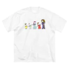 ミナミハチゴーのフルートファミリーwithアフロ女子 ビッグシルエットTシャツ