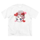 アジサイの織のおすましBunny いちご味 ビッグシルエットTシャツ