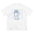 あわいの猫を聴く：青灰 Big T-Shirt