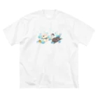 MOFUYAのしろくろ水彩 ビッグシルエットTシャツ