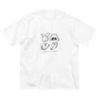 にぎやかな筆圧のこぶたたぬききつねねこ（モノクロ） Big T-Shirt