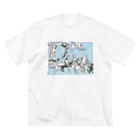 lofi_bearの北澤楽天 ねこのくにの幼稚園(1915) ビッグシルエットTシャツ