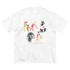 しず華＊(カラー･リボンボン)のぬいぐるみぎゅっ　うさぎシリーズ ビッグシルエットTシャツ