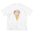 えみりの水彩混色「ice cream」 ビッグシルエットTシャツ