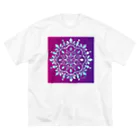 小枝[FunCoMadeメンバー]のMANDARA-purple&light blue- ビッグシルエットTシャツ