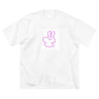 sachi0008のもちうさ。 ビッグシルエットTシャツ