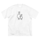 うさぎ本舗の透けるうさぎたち ビッグシルエットTシャツ