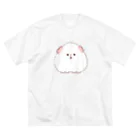 いそだにくの真っ白毛玉モルモット(テディ/ホワイト) ビッグシルエットTシャツ