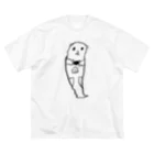 見ないで書く絵の餌を食べるラッコ Big T-Shirt