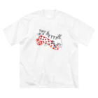 マイマイタケの水玉手袋とねこ ビッグシルエットTシャツ