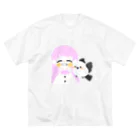 ここは終末世界。のわたしとしまえなが。(文字ﾅｼ) ビッグシルエットTシャツ