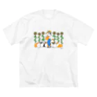 まるのひまわり畑とコーギー ビッグシルエットTシャツ