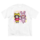 なっちゃみんのプーさんとうさぎ ビッグシルエットTシャツ