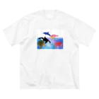 St.SKの水族館 ビッグシルエットTシャツ