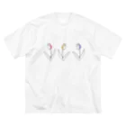 LePuyの3色チューリップ線画🌷 ビッグシルエットTシャツ