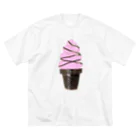 たえこのいちごソフト　チョコソース掛け ビッグシルエットTシャツ