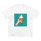 ずる『手描きイラスト』のアイスクリーム ビッグシルエットTシャツ