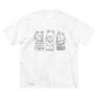 tunagari_honomiの招き猫三姉妹 ビッグシルエットTシャツ