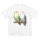 まめるりはことりのコザクラインコ　モーブとオリーブ【まめるりはことり】 Big T-Shirt