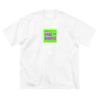 ザ ロングアイランド アパレルの平行四辺形デザイン パープル×ピンク×グリーン Big T-Shirt