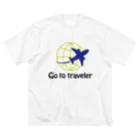 little lion house公式ショップ（大人のためのねこ）のGo to traveler いつでも旅行気分 Big T-Shirt