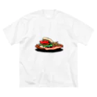 ときどきサボタージュのHAMBURGER SET ビッグシルエットTシャツ